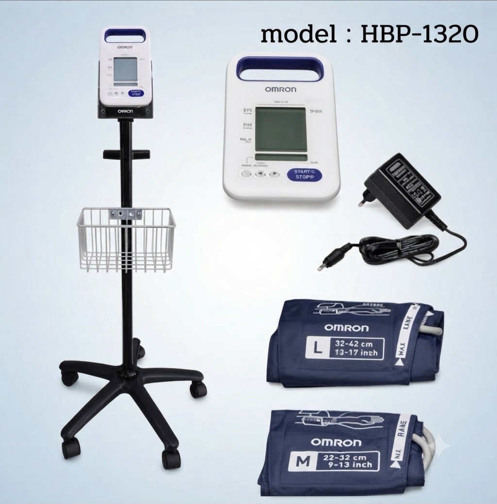 เครื่องวัดความดันโลหิตแบบบดิจิตอลแบบตั้ง โต๊ะ และแบบล้อเลื่อน รุ่น HBP-1320 ผลิตภัณฑ์ Omron 