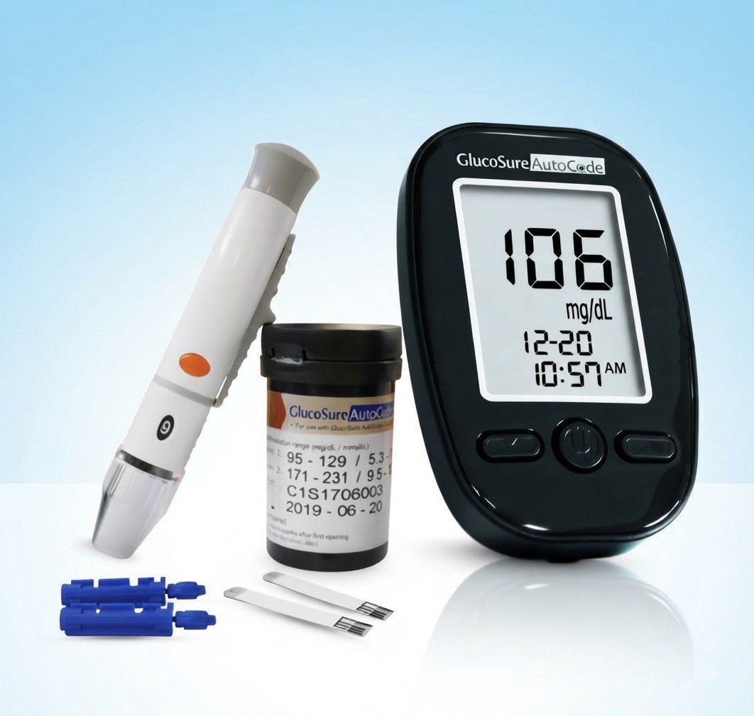 ALLWELL Glucosure Autocode เครื่องวัดน้ำตาล (พร้อมแผ่นตรวจ 50 ชิ้น)