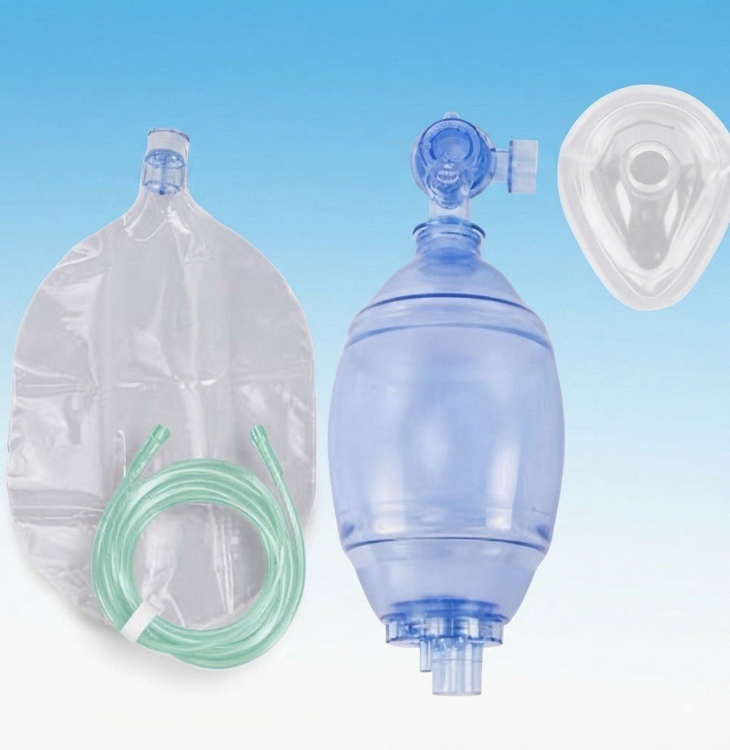 ชุดอุปกรณ์ช่วย หายใจฟื้นคืนชีพ แอมบูแบค ชนิด มือบีบ แบบชนิด พกพา (Ambu Bag/ Air Mask Bag Unit)