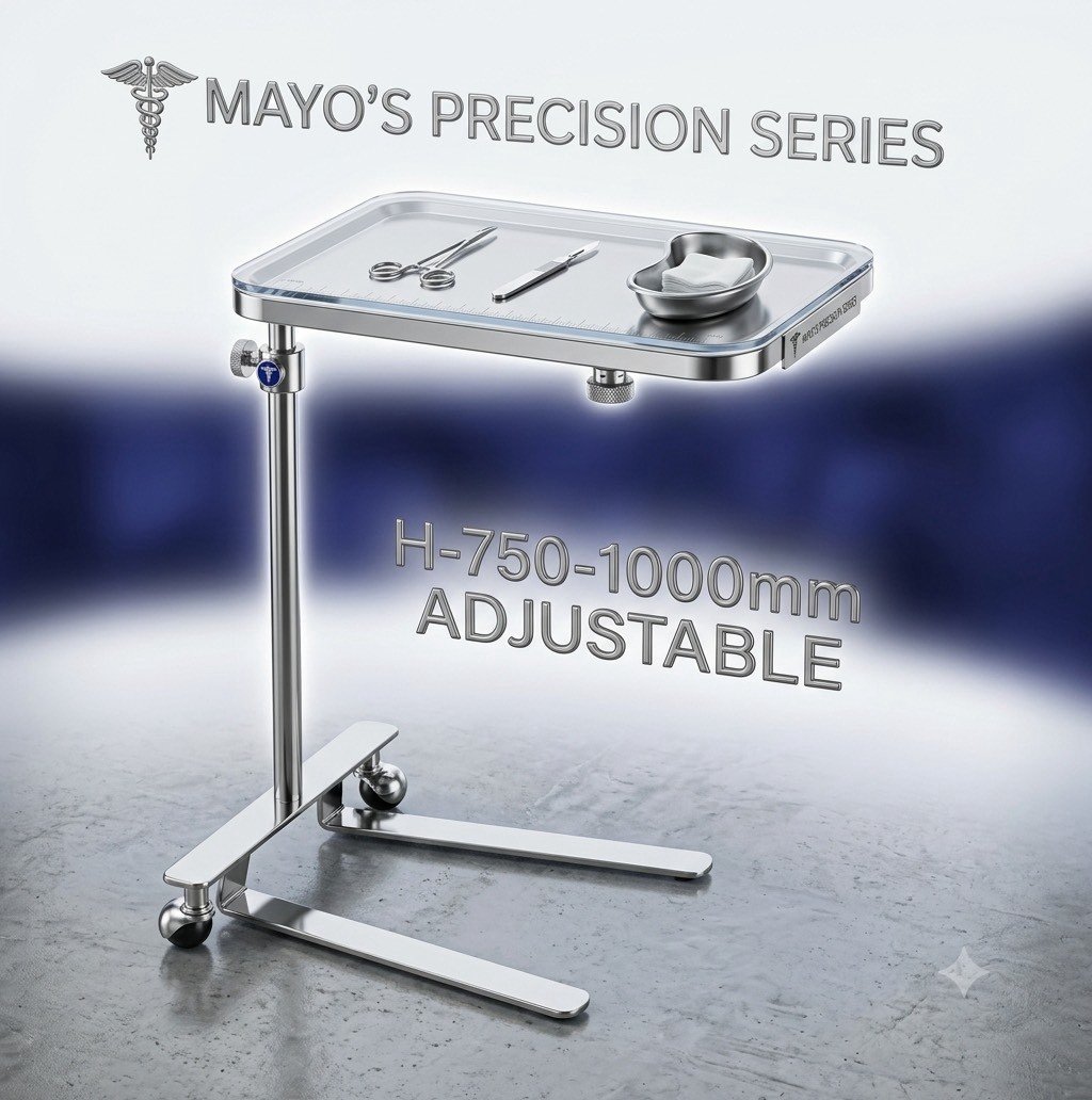 โต๊ะวางเครื่องมือแพทย์แบบ MAYO STAND ขนาด 30x48 CM.