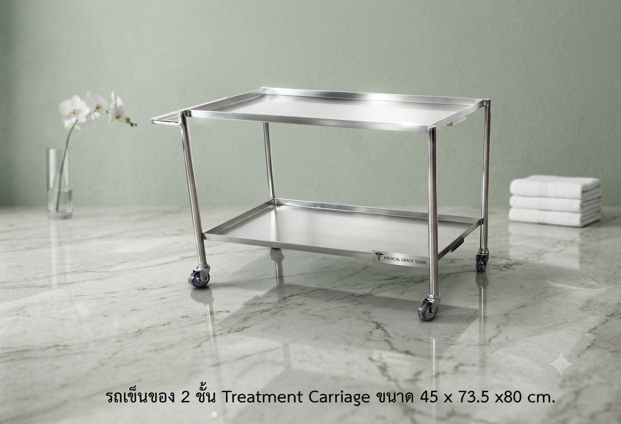รถเข็นของ 2 ชั้น Treatment Carriage ขนาด  45 x 73.5 x 80 CM.