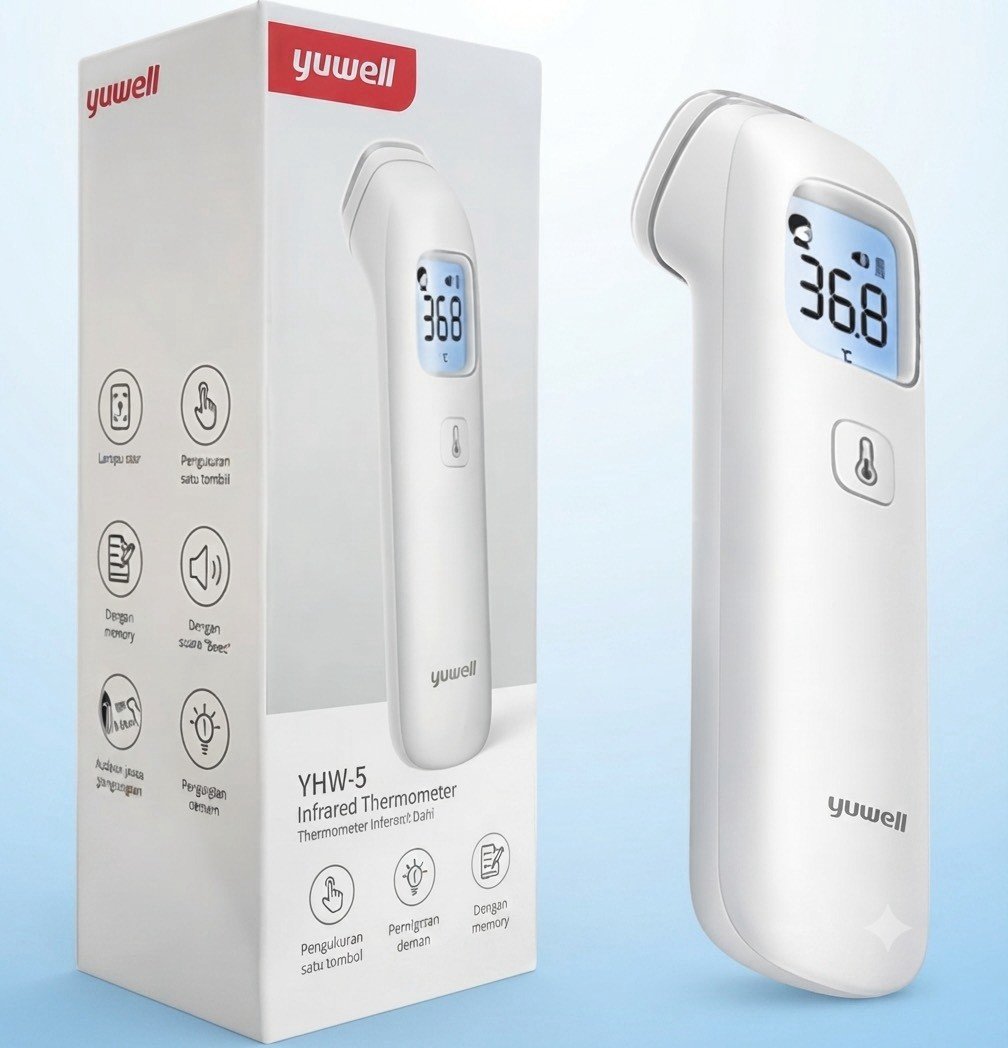 Yuwell Infrared Thermometer เครื่องวัดอุณหภูมิร่างกา ยอินฟาเรด YHW-5