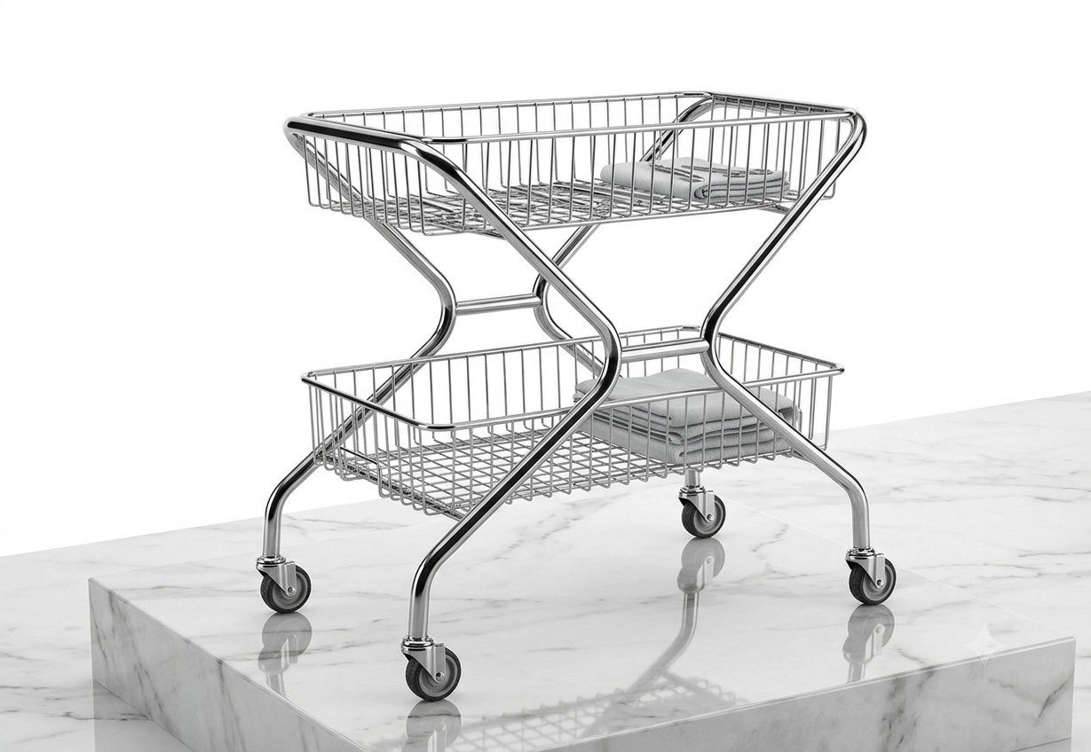 รถเข็น 2 ตะกร้า Supply Carriage ขนาด 40 x 70 x15 CM.