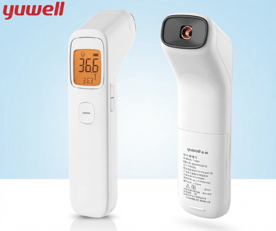 Yuwell YHW-2 เครื่องวัดอุณหภูมิ หน้าผาก เครื่องวัดไข้ แบบ ใส่ถ่าน เครื่องวัดอุณหภูมิแบบมีหน้าจอ